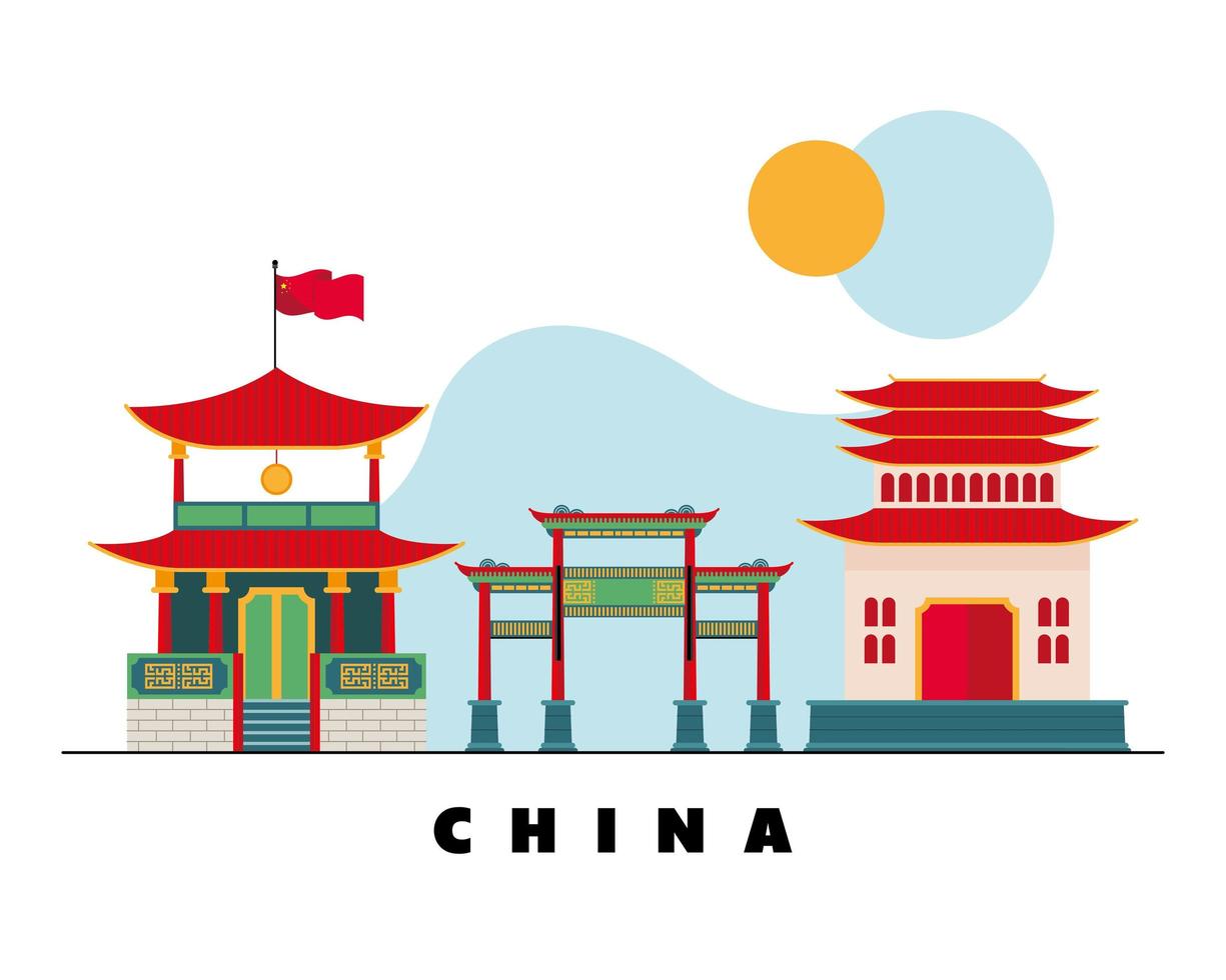 china cultuur architectuur vector