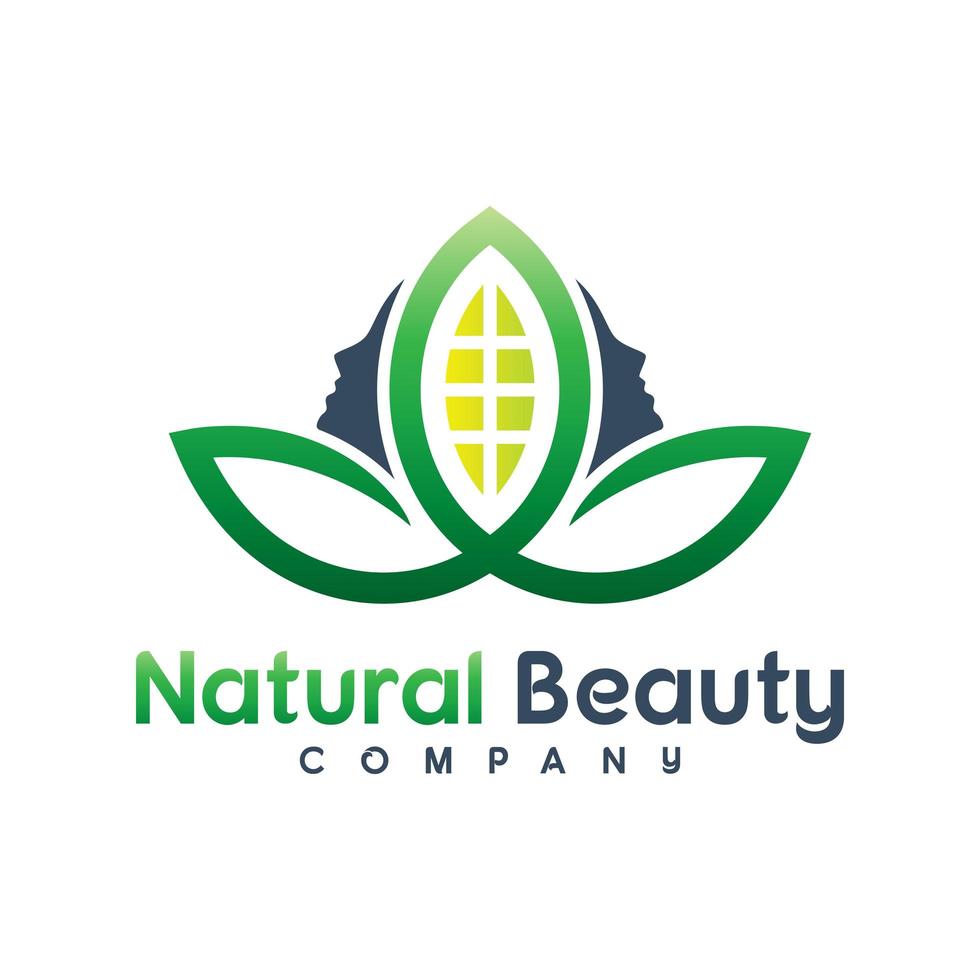 natuurlijke schoonheid logo ontwerp vector