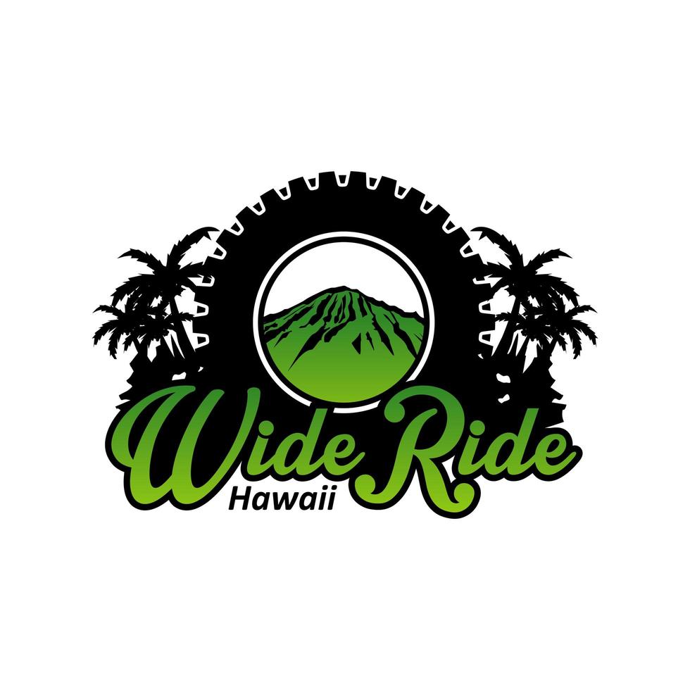 logo ontwerp trail fietstocht op hawaii vector