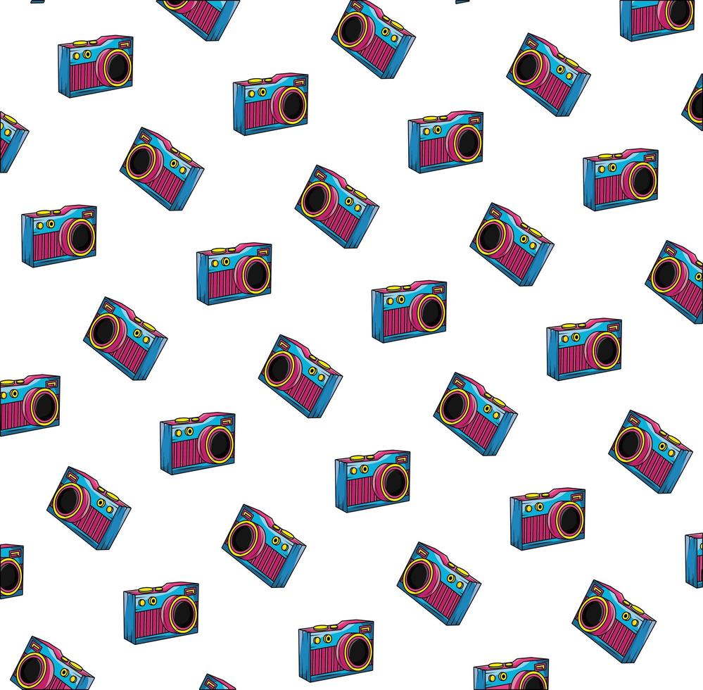 camera's fotografisch patroon pop-art stijl vector