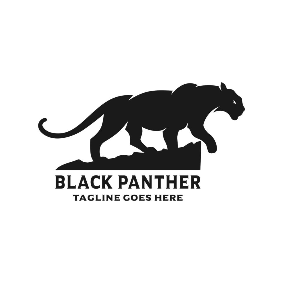 zwarte panter logo ontwerp vector