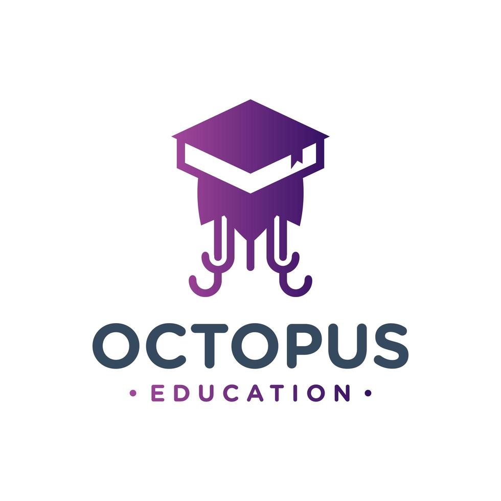 boek en octopus logo vector