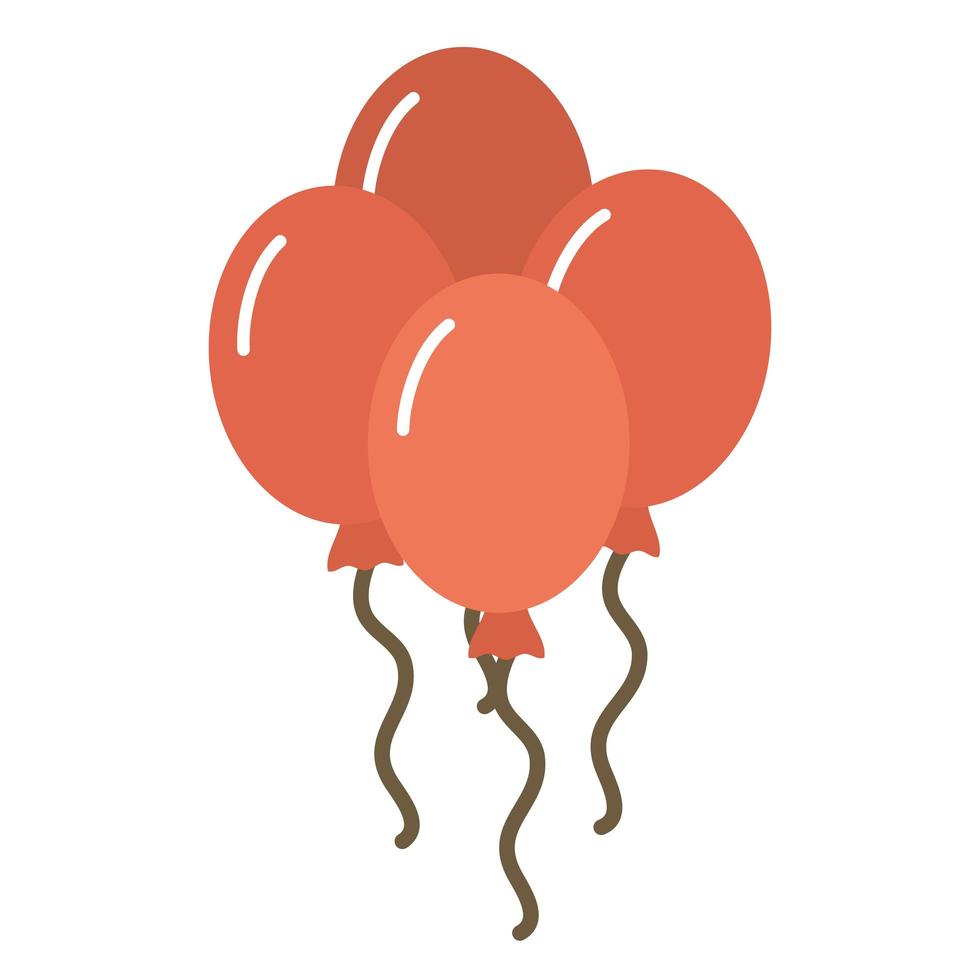 ballonnen helium drijvend geïsoleerd pictogram vector