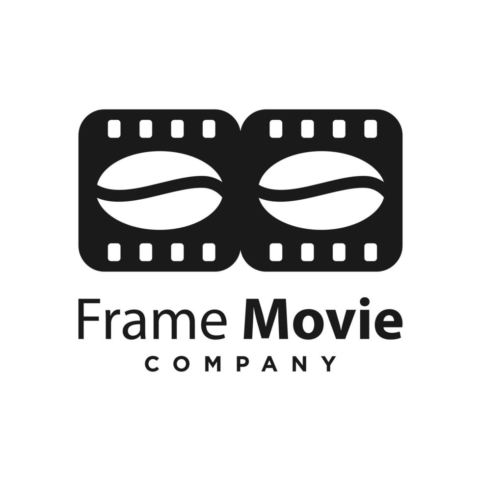 koffie frame film logo ontwerp vector