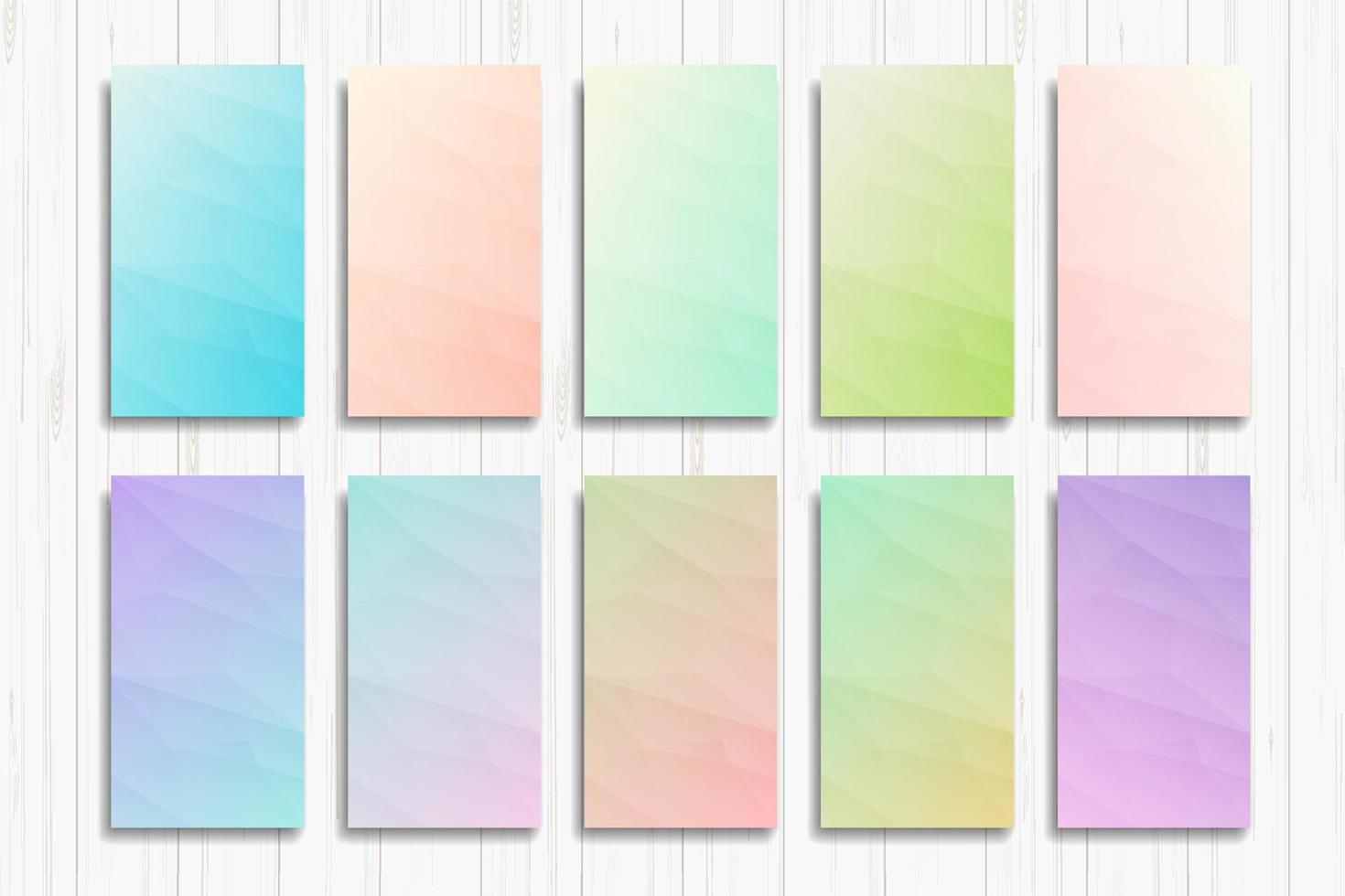 levendige en zachte pastelkleurverloop vloeiende kleurachtergrond ingesteld voor modern smartphonescherm. abstracte heldere achtergronden ux en ui ontwerp. vector verlooppatroon