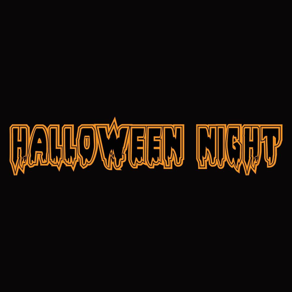 halloween nacht teksteffect vector