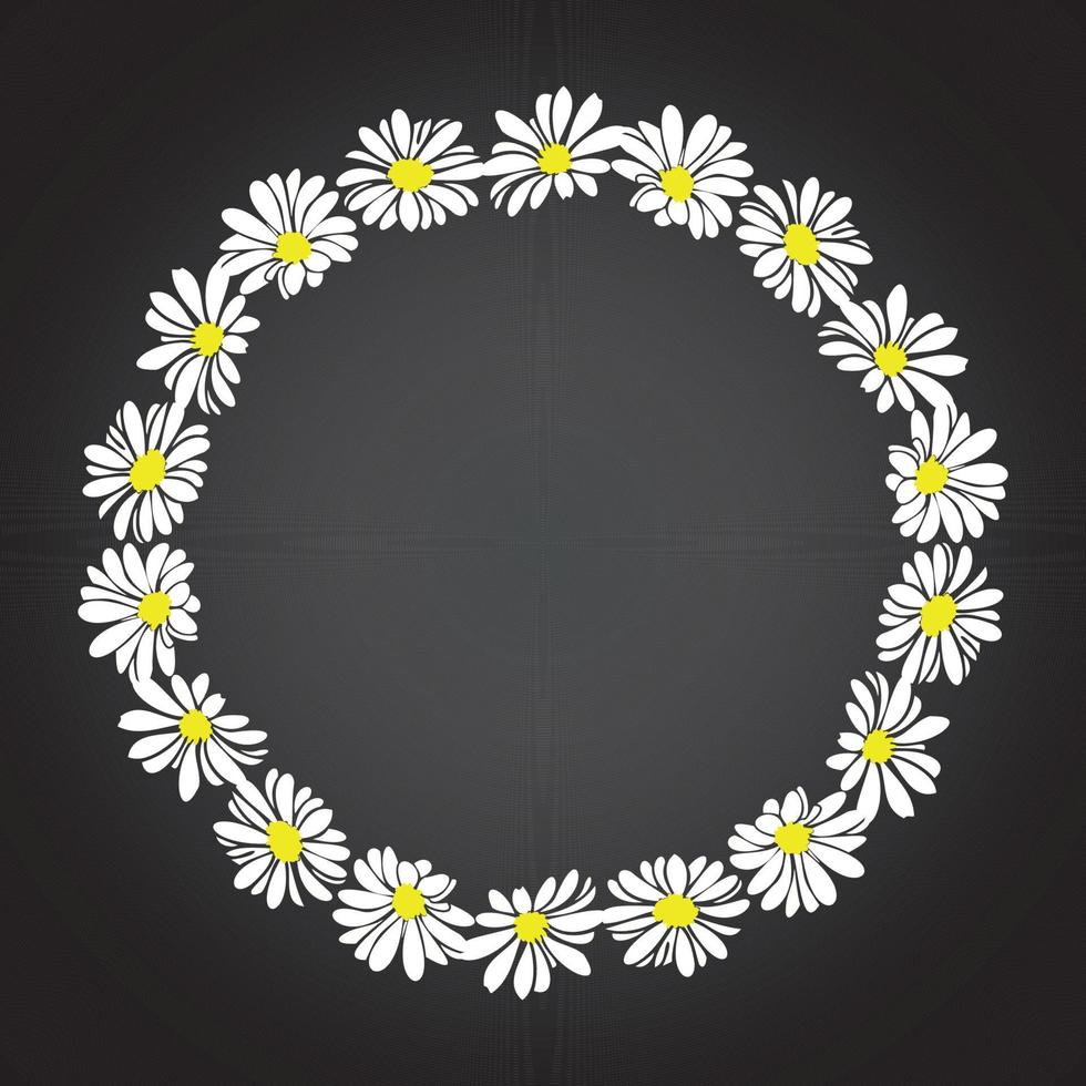 madeliefje bloem frame, zomer bloemenkrans vector