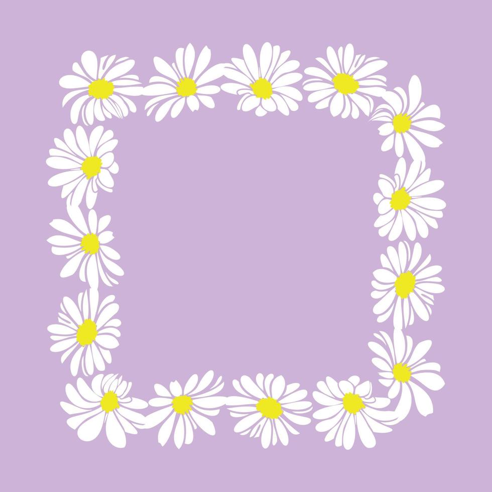 madeliefje bloem frame, zomer bloemenkrans vector