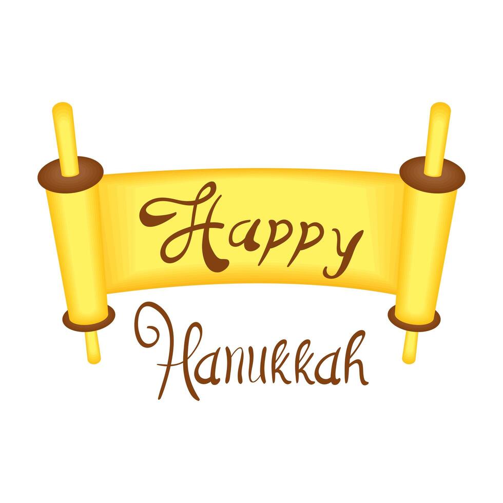 happy hanukkah patch met belettering vector