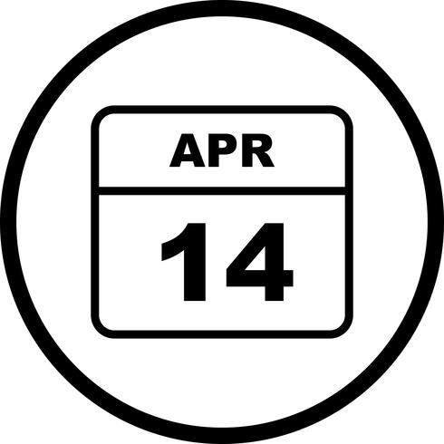 14 april Datum op een eendaagse kalender vector