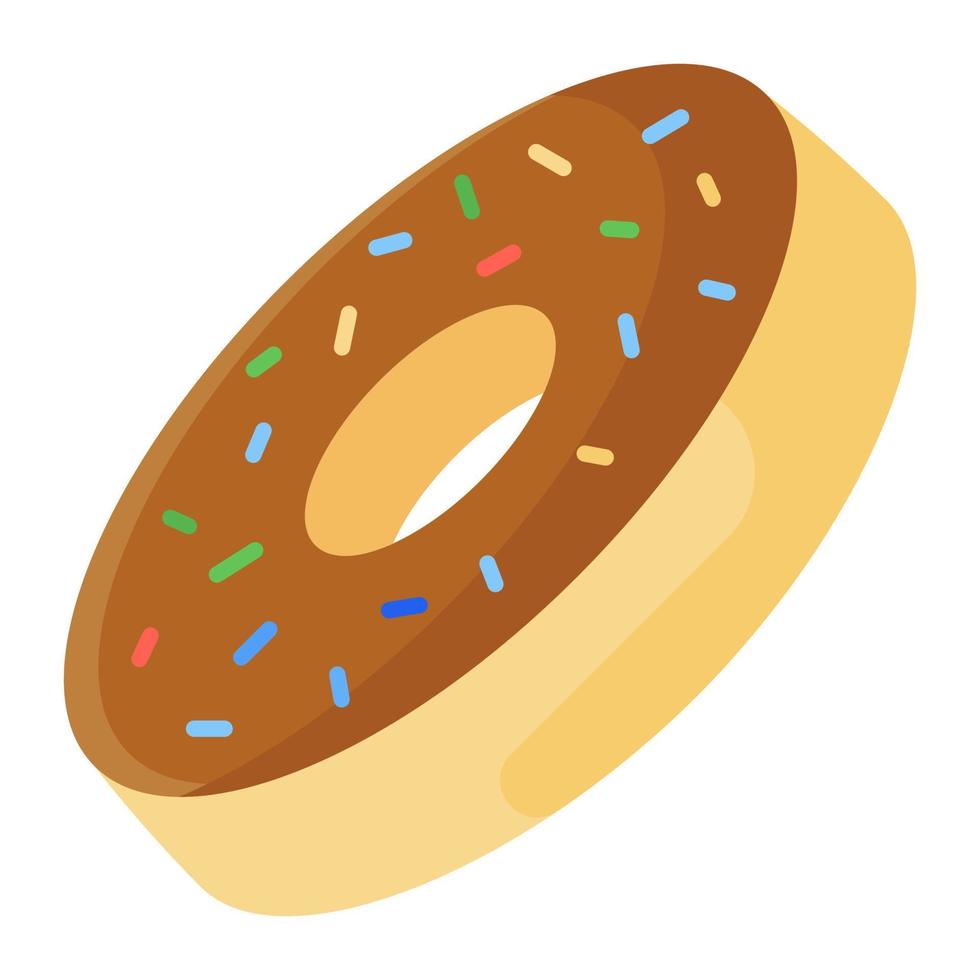 gefrituurde deegconfectie of dessertvoedselpictogram van donut vector