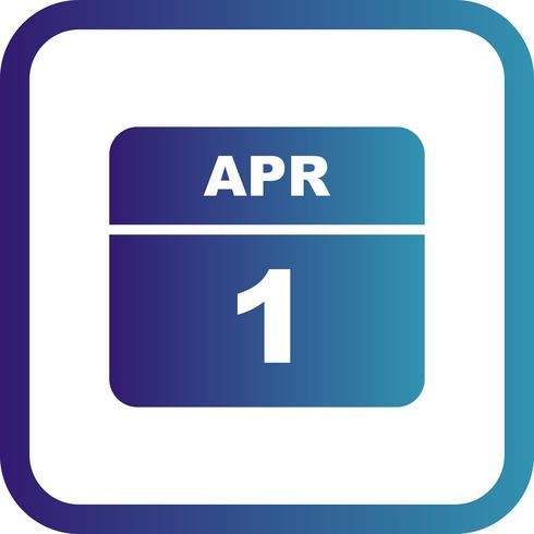 1 april Datum op een eendaagse kalender vector