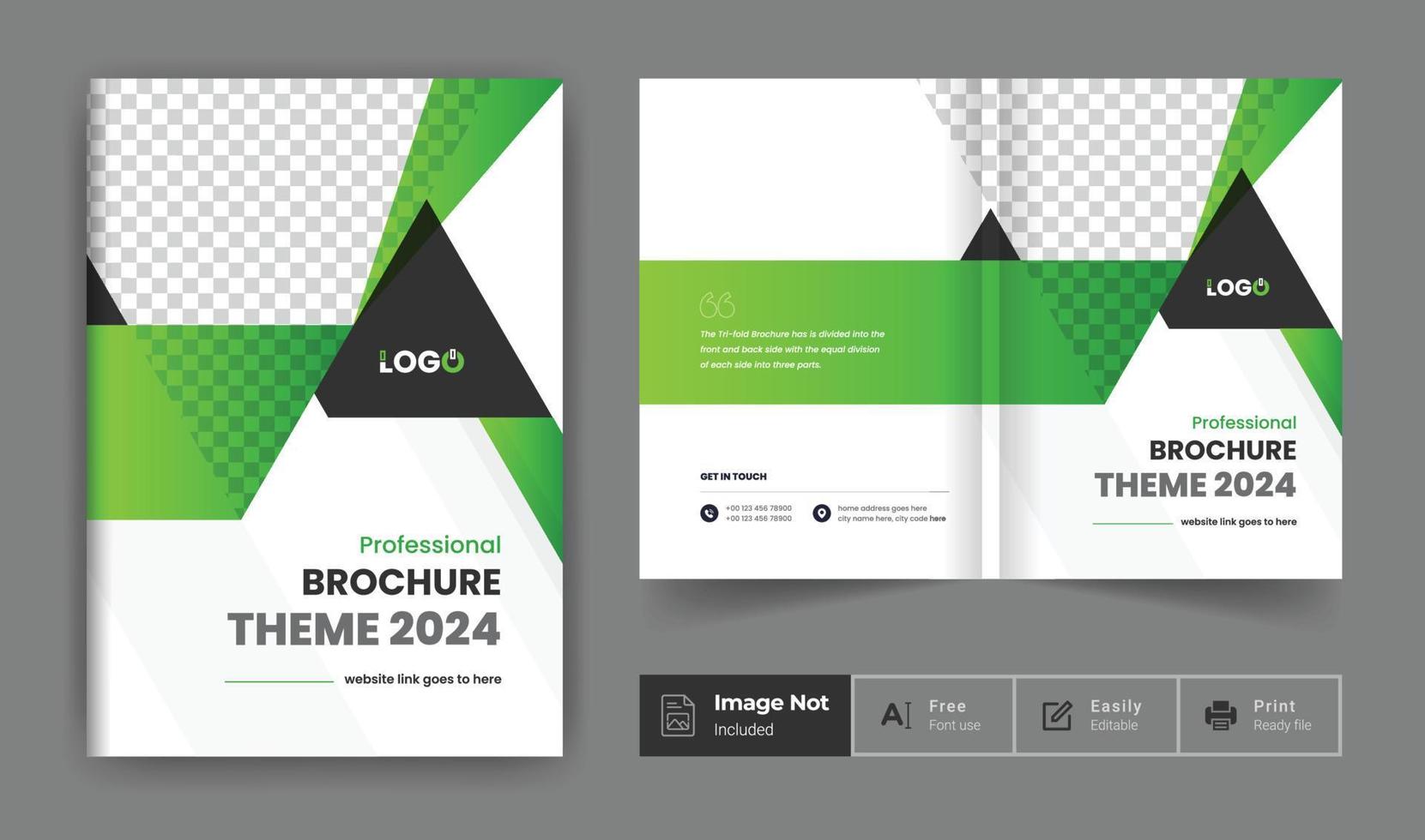 zakelijke brochure ontwerp voorbladsjabloon kleurrijk creatief modern bi-fold brochure bedrijfspresentatie abstract thema gebruik voor multifunctioneel vector