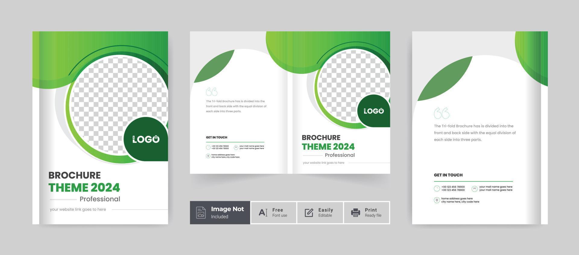 zakelijke brochure ontwerp voorbladsjabloon kleurrijk modern creatief bi-fold brochure bedrijfspresentatie abstract thema gebruik voor multifunctioneel vector