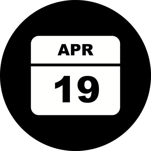 19 april Datum op een eendaagse kalender vector