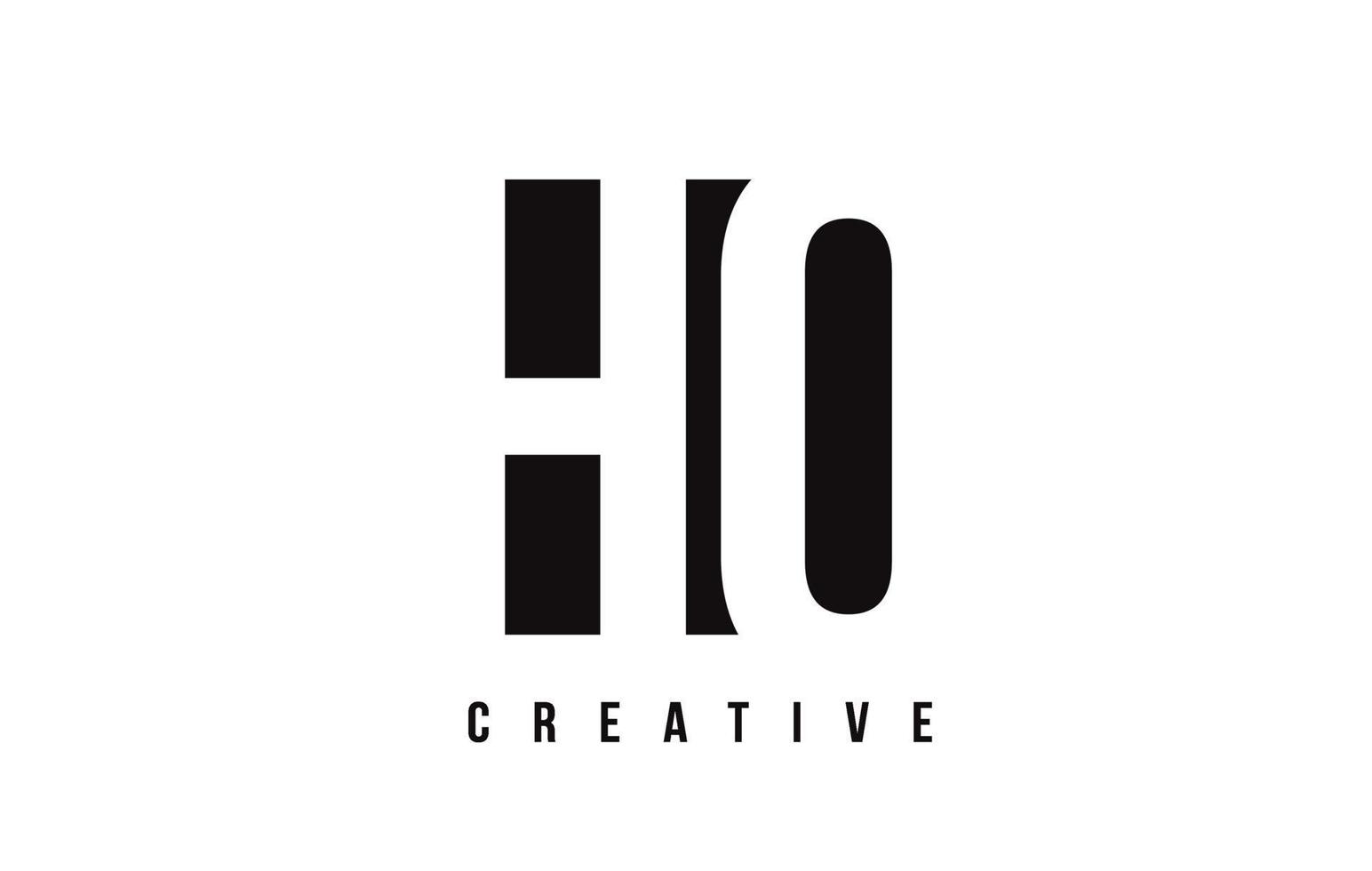 hq hq witte letter logo-ontwerp met zwart vierkant. vector