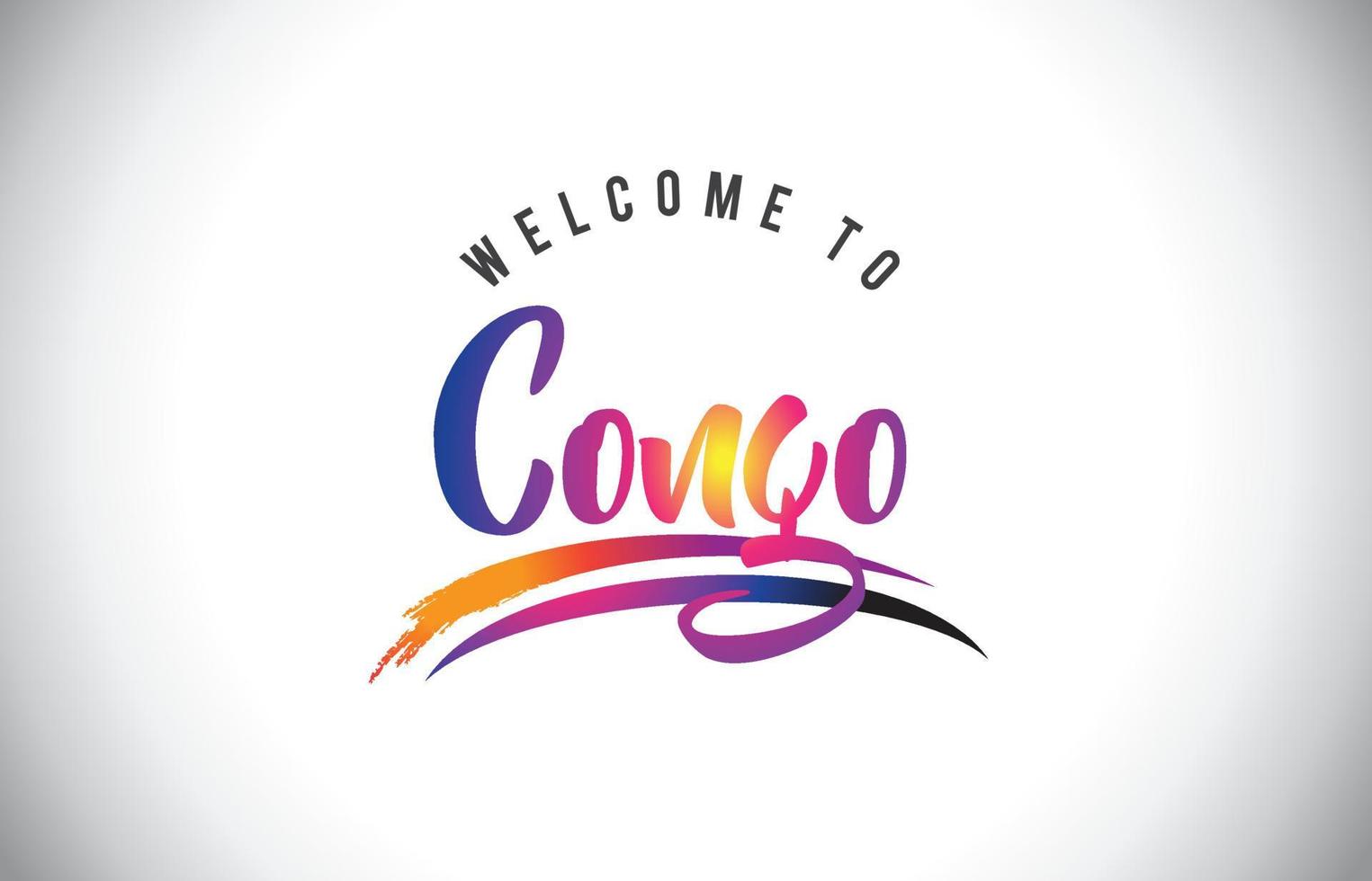 Congo welkom bij bericht in paarse levendige moderne kleuren. vector