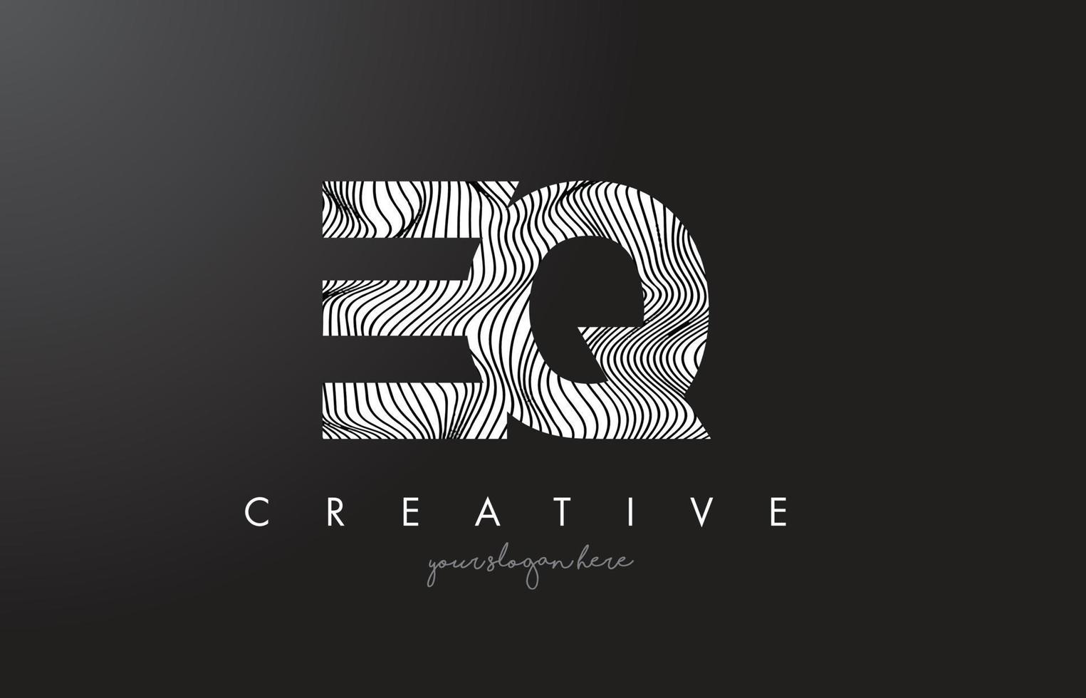 eq eq brief logo met zebra lijnen textuur ontwerp vector. vector