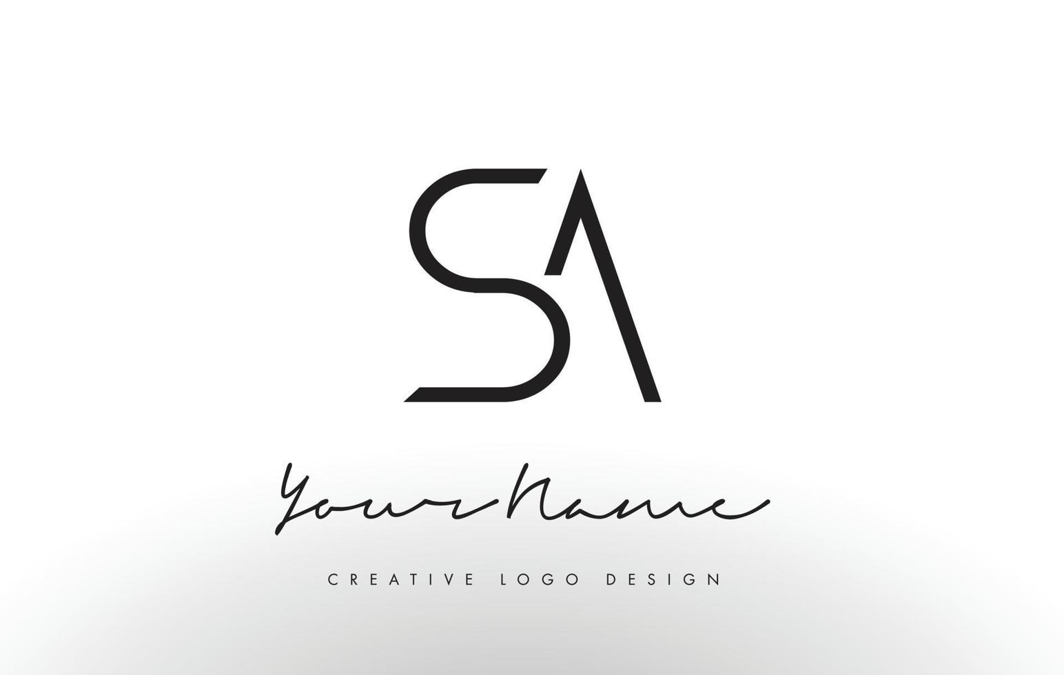 sa brieven logo ontwerp slank. creatief eenvoudig zwart letterconcept. vector