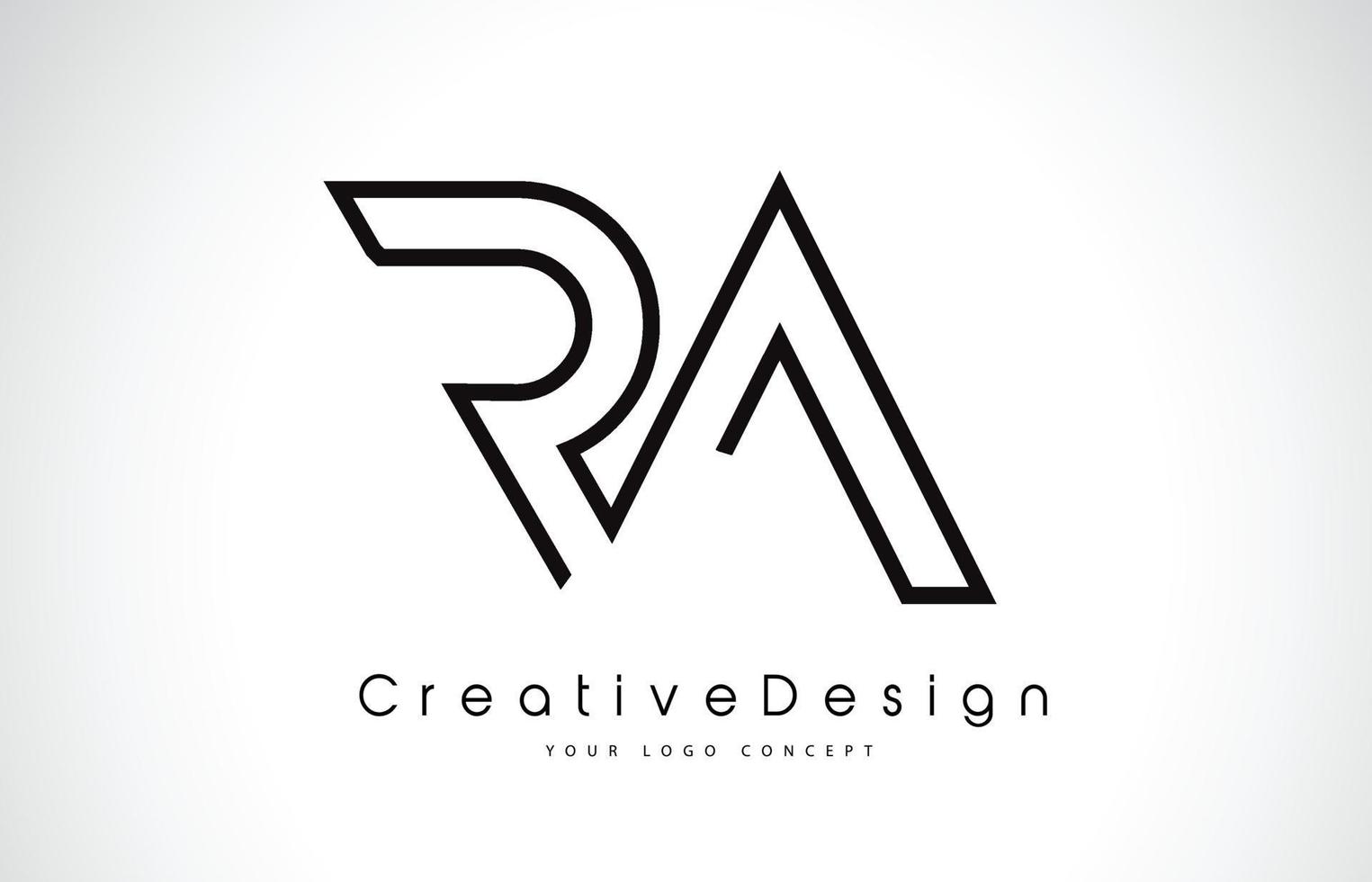 ra ra letter logo-ontwerp in zwarte kleuren vector