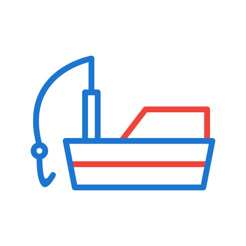 Vissersboot pictogram ontwerp vector