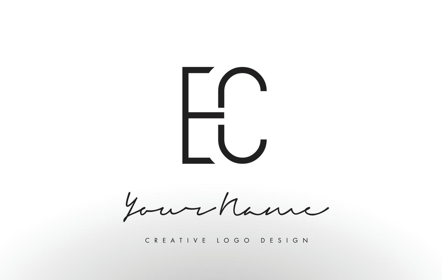 ec brieven logo ontwerp slank. creatief eenvoudig zwart letterconcept. vector