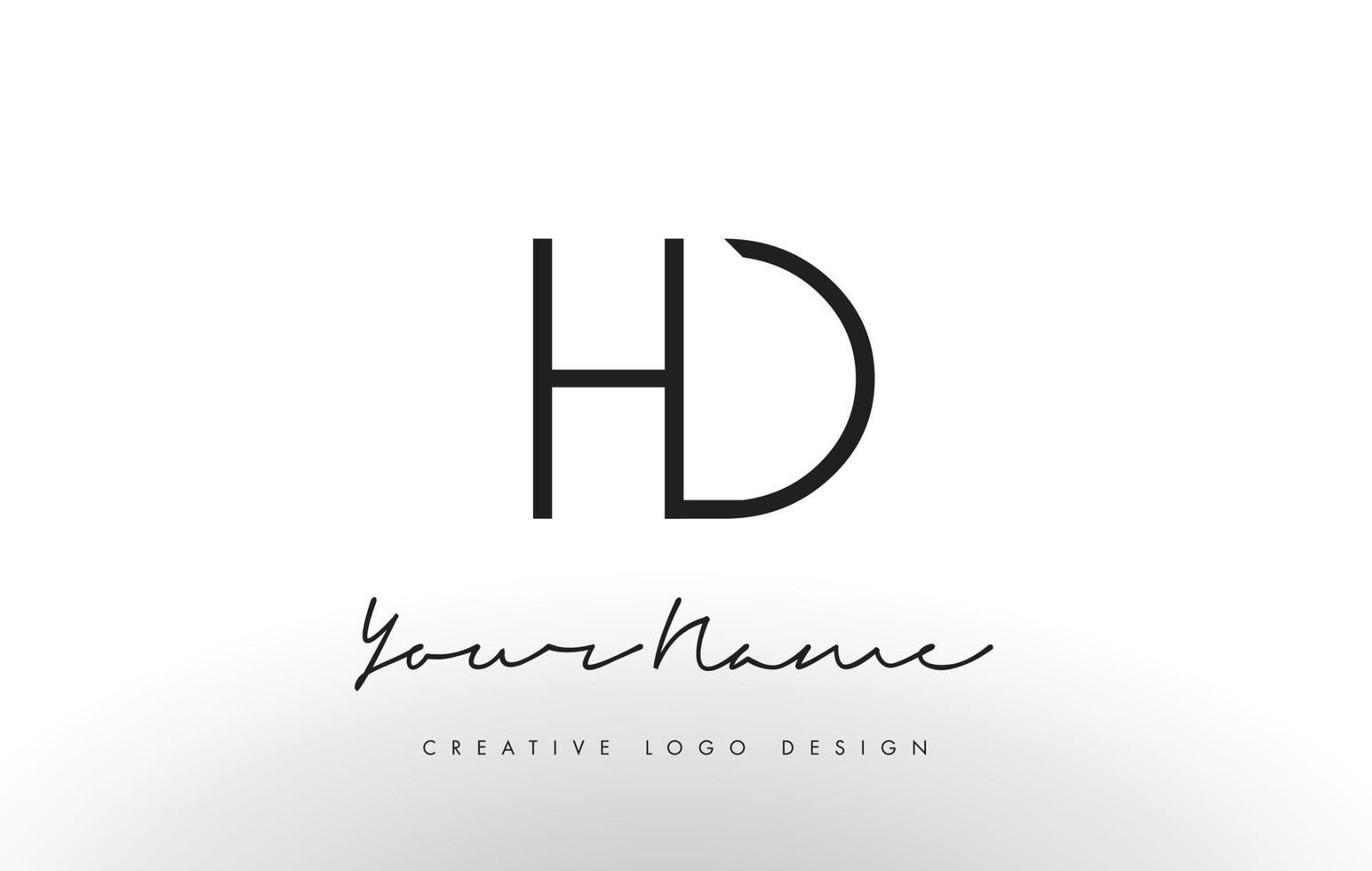 hd brieven logo ontwerp slank. creatief eenvoudig zwart letterconcept. vector