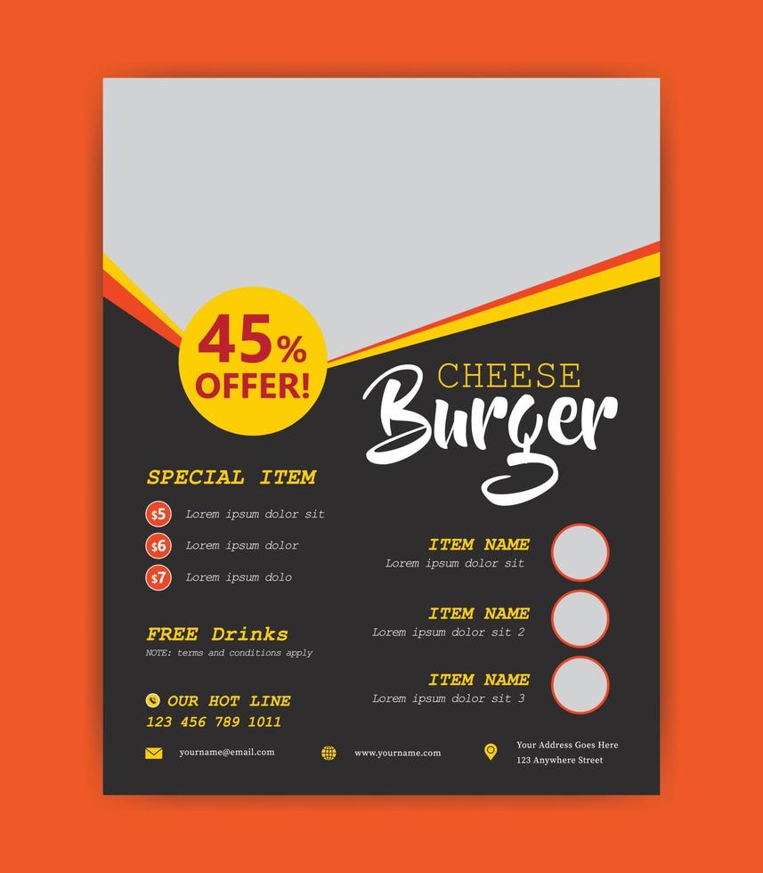 creatieve stijlvolle flyer voor eten ontwerpsjabloon vector