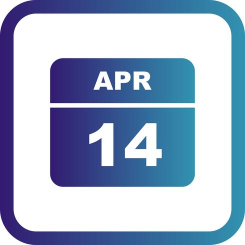 14 april Datum op een eendaagse kalender vector