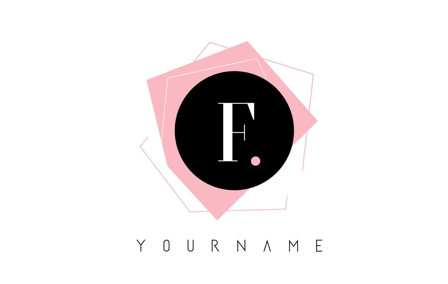 f letter pastel geometrisch gevormd logo-ontwerp. vector