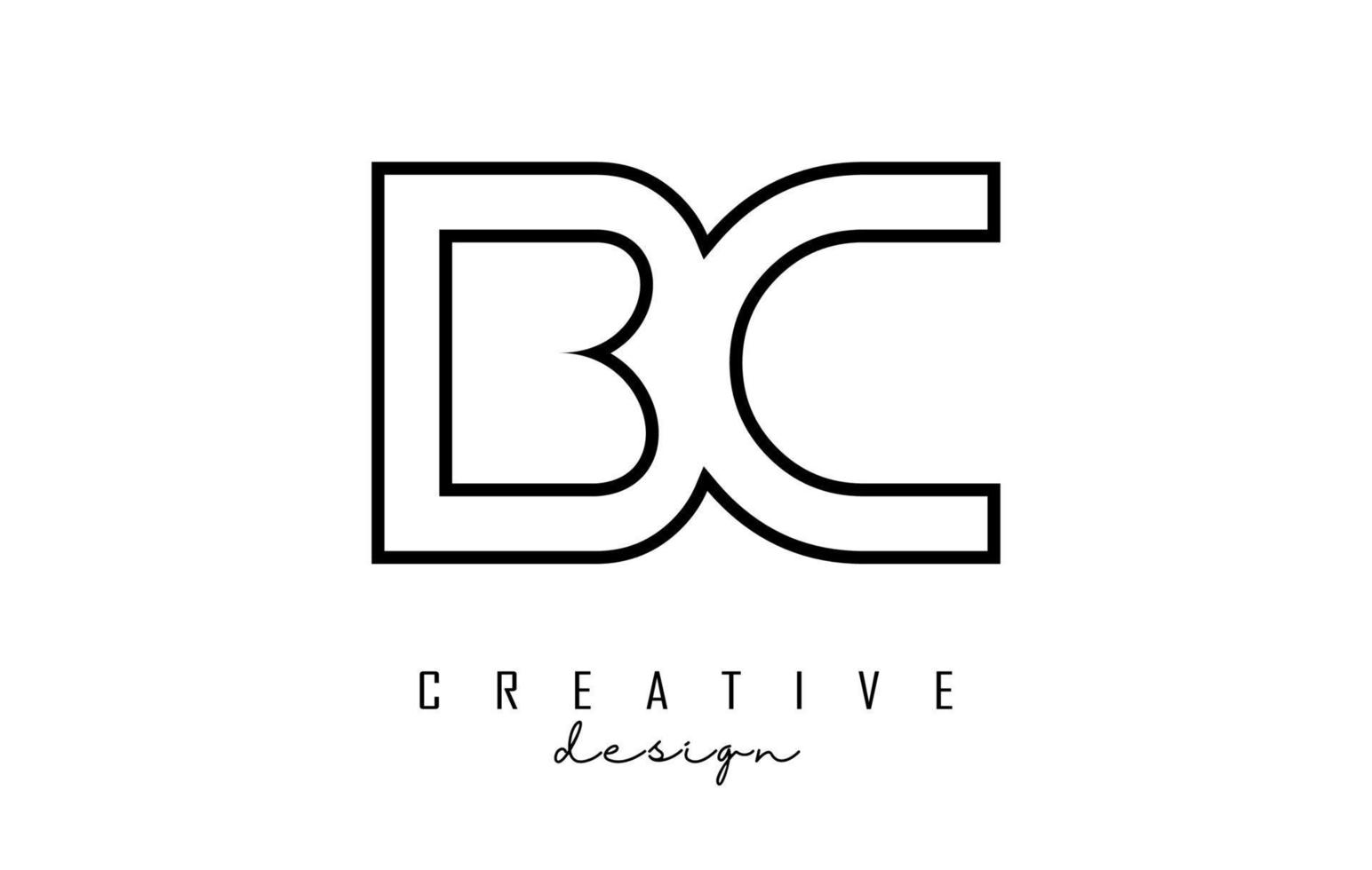 schets bc brieven logo met een minimalistisch design. geometrische letter logo. vector