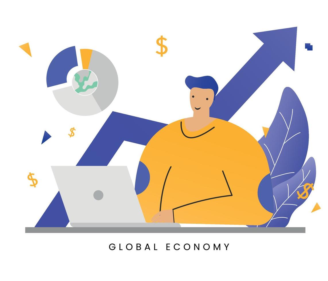 vector illustratie financiën en economie globaal concept