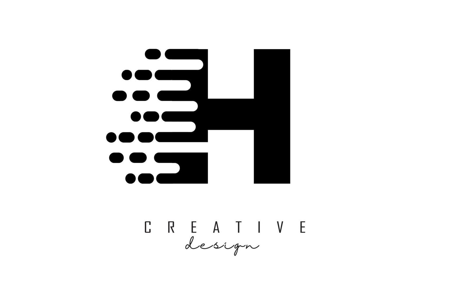 geometrisch en dynamisch letter h-logo-ontwerp met bewegingseffect. vector