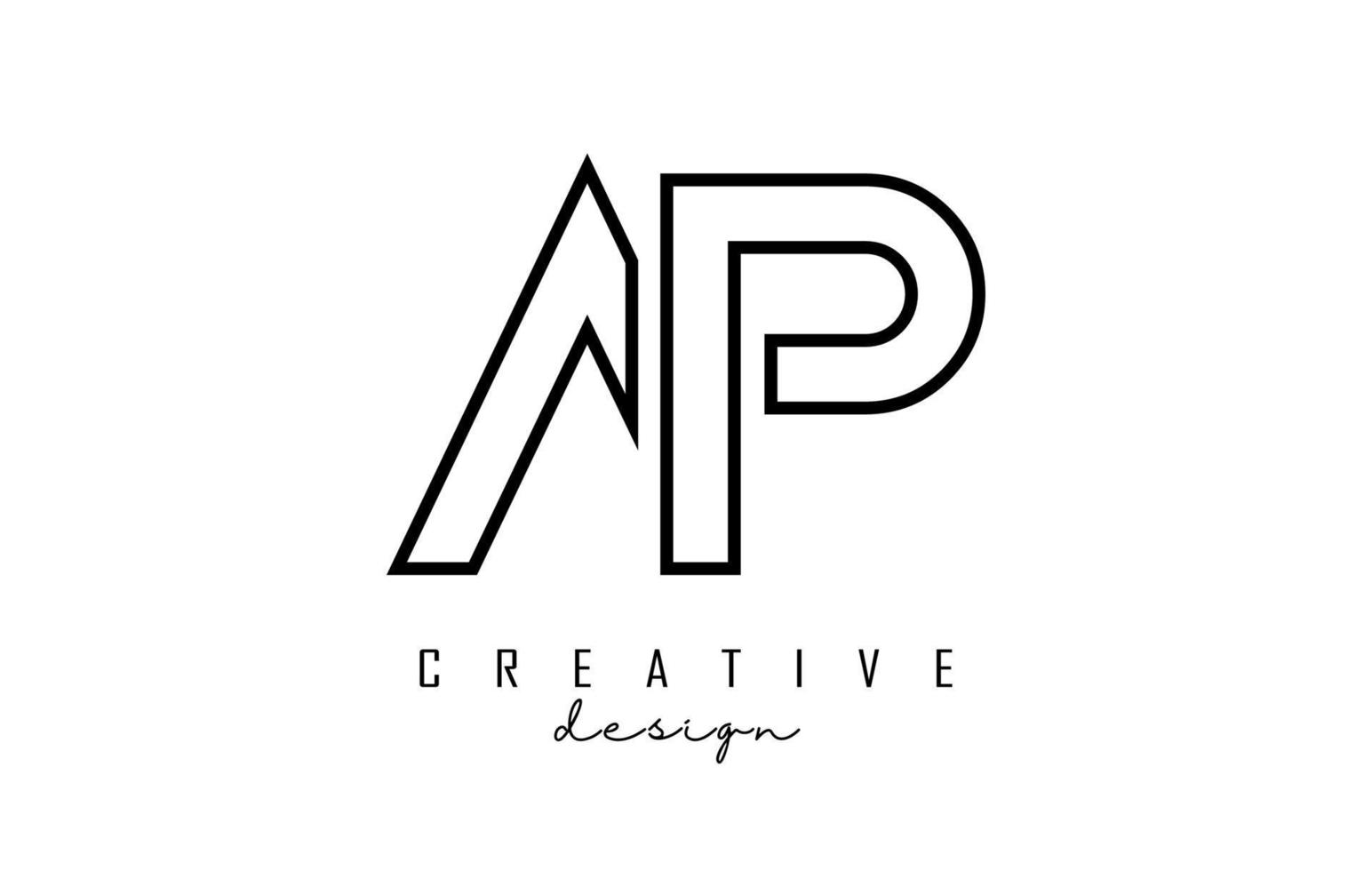 schets ap letters logo met een minimalistisch design. geometrische letter logo. vector