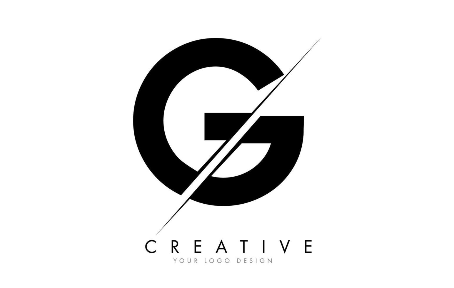 g letter logo-ontwerp met een creatieve snit. vector