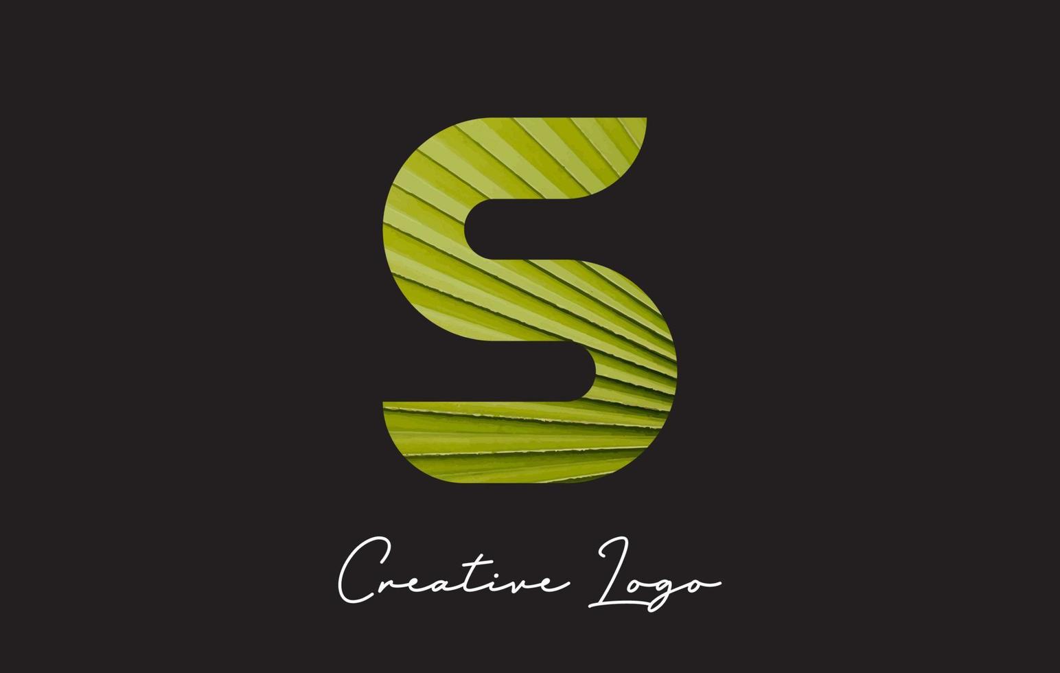s brief logo met palmboom blad patroon ontwerp. vector