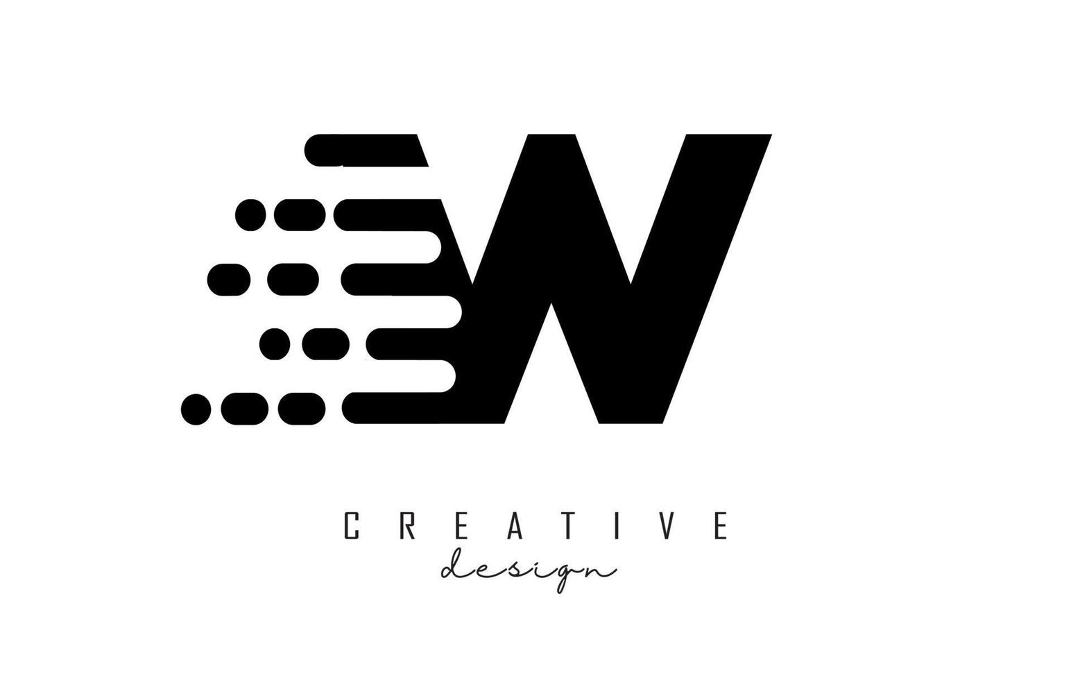 geometrisch en dynamisch letter w-logo-ontwerp met bewegingseffect. vector