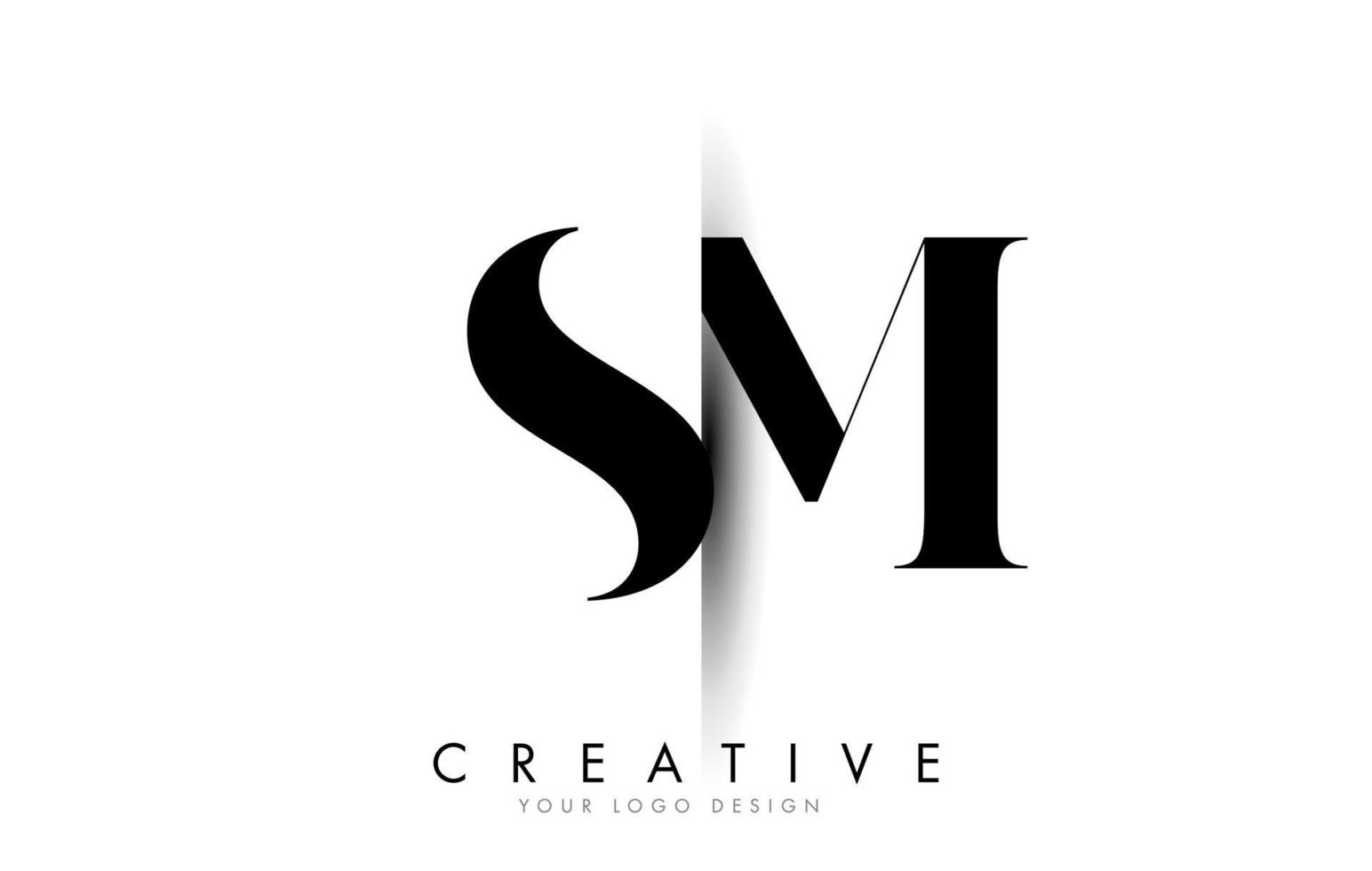 sm sm letter-logo met creatief schaduwontwerp. vector