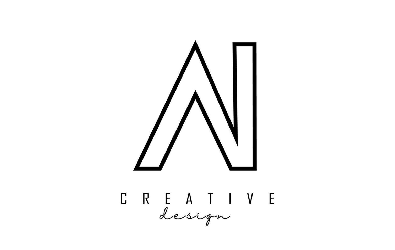 schets ai brieven logo met een minimalistisch design. geometrische letter logo. vector