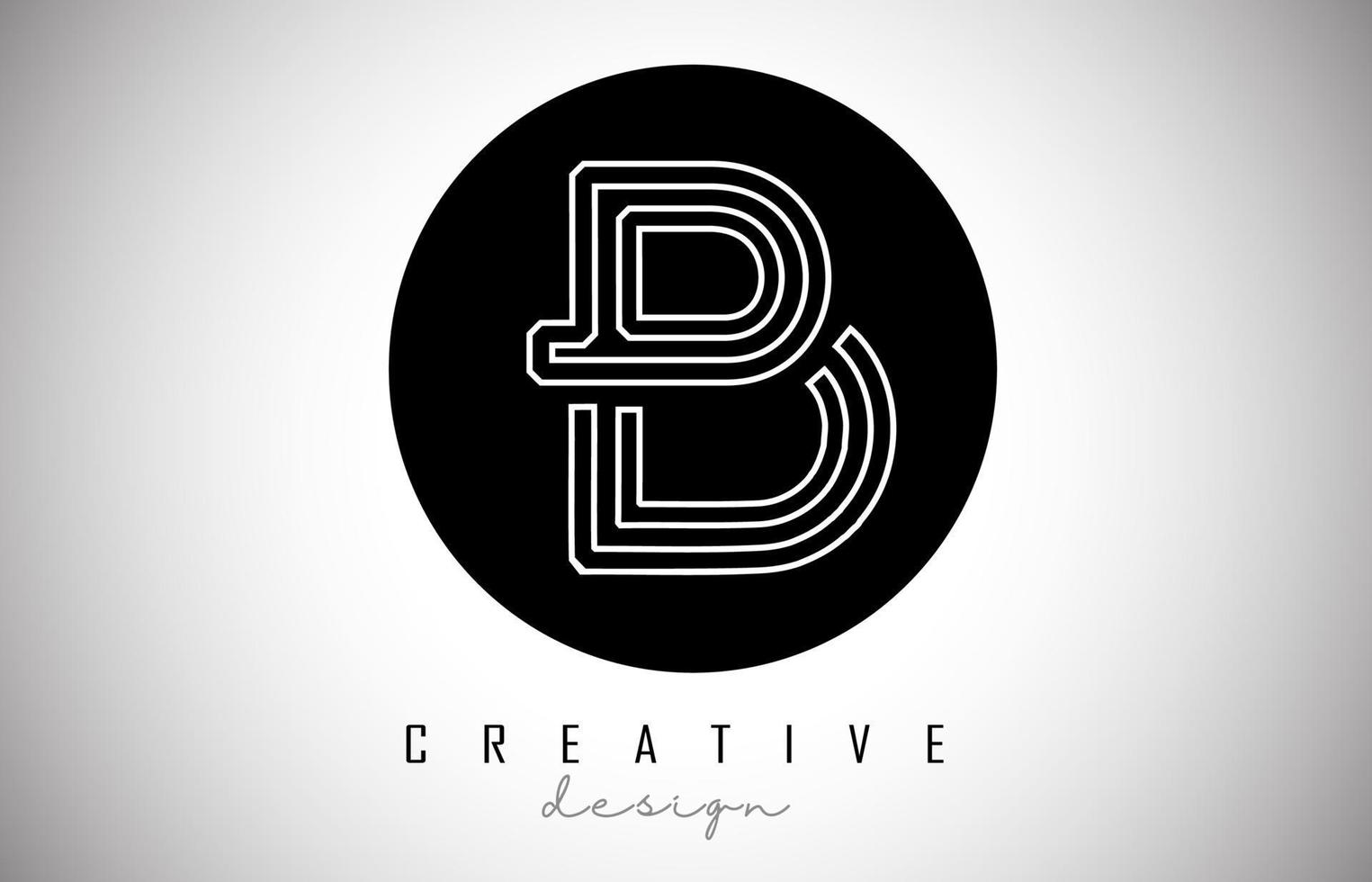 b brief logo monogram vector ontwerp. creatieve b letterpictogram op zwarte cirkel