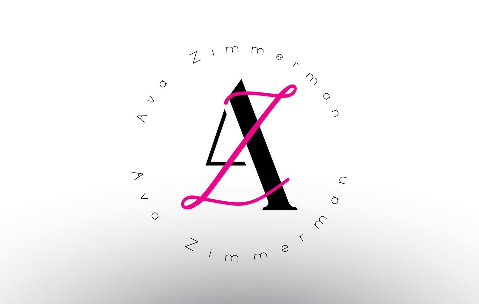 letter az handtekening minimalistische monogram vector logo. eenvoudig az-pictogram met cirkelvormig naampatroon.