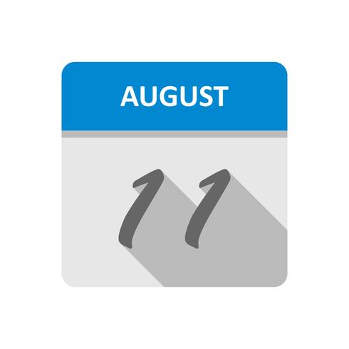 11 augustus Datum op een eendaagse kalender vector