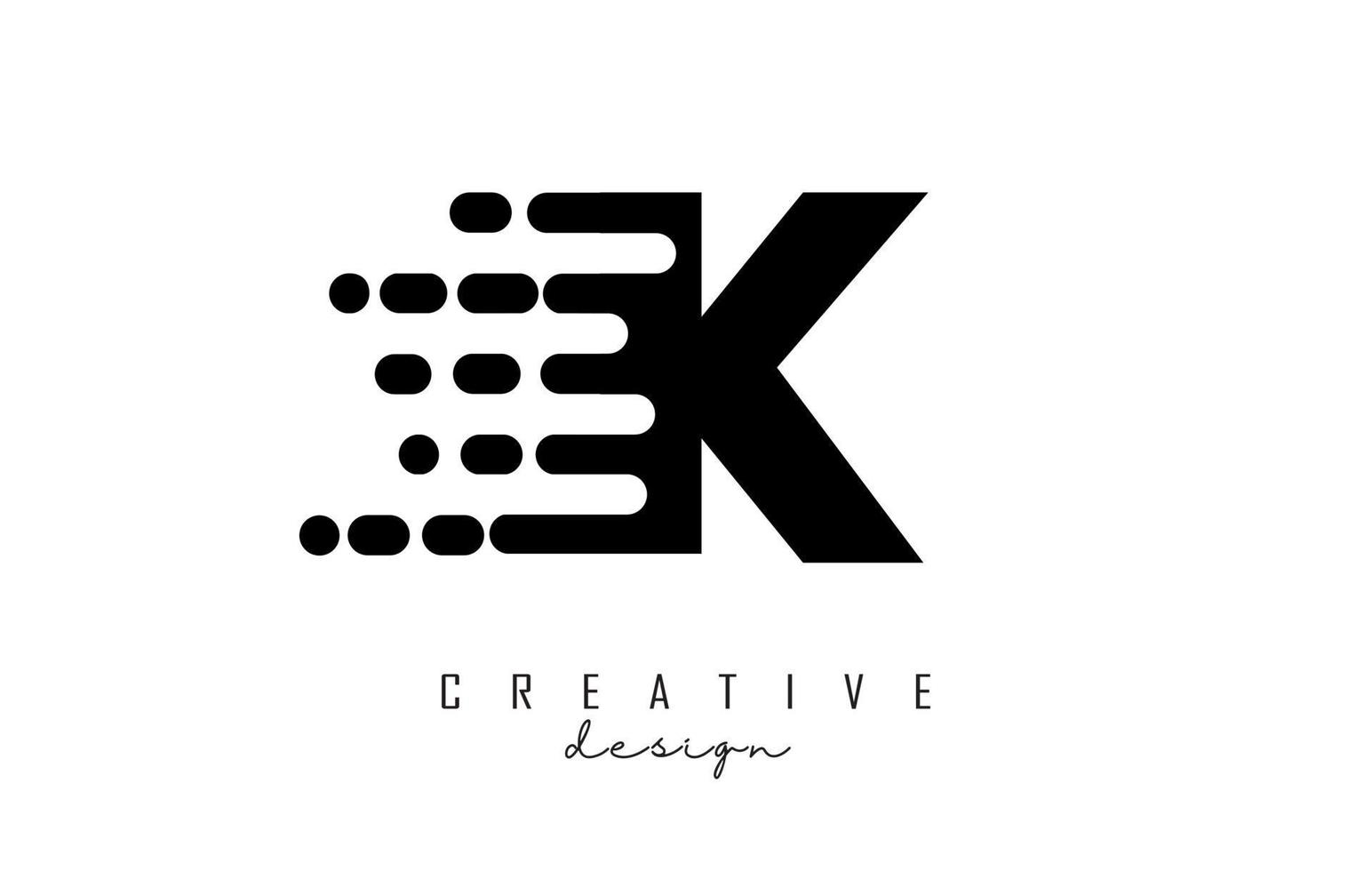 geometrisch en dynamisch letter k-logo-ontwerp met bewegingseffect. vector