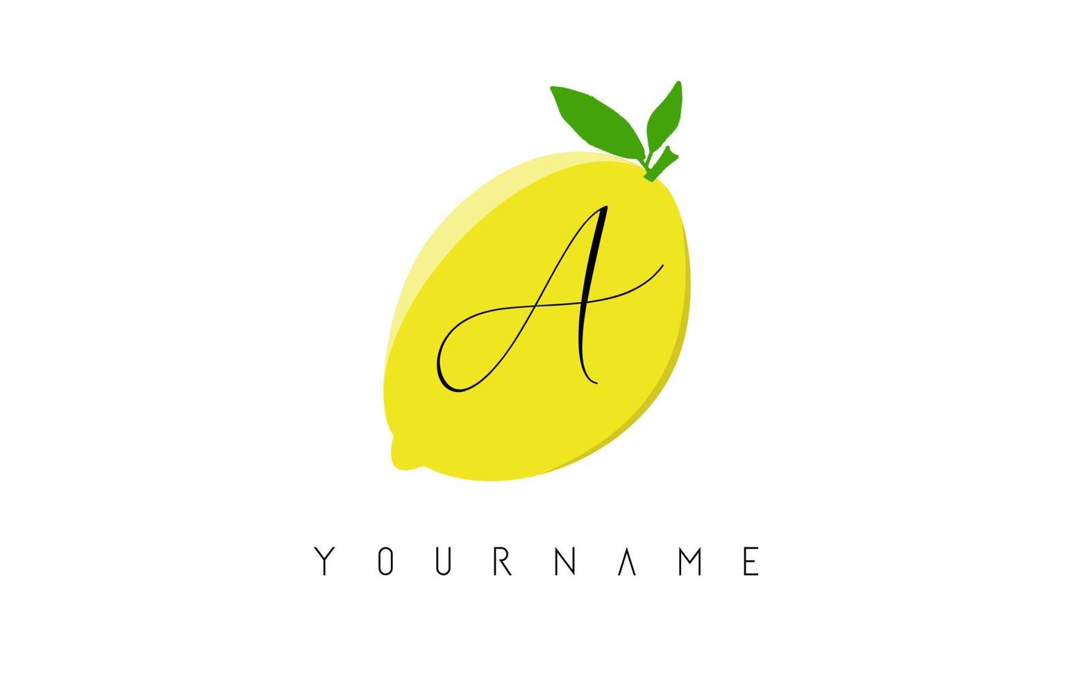 handgeschreven b brief logo ontwerp met citroen achtergrond. vector