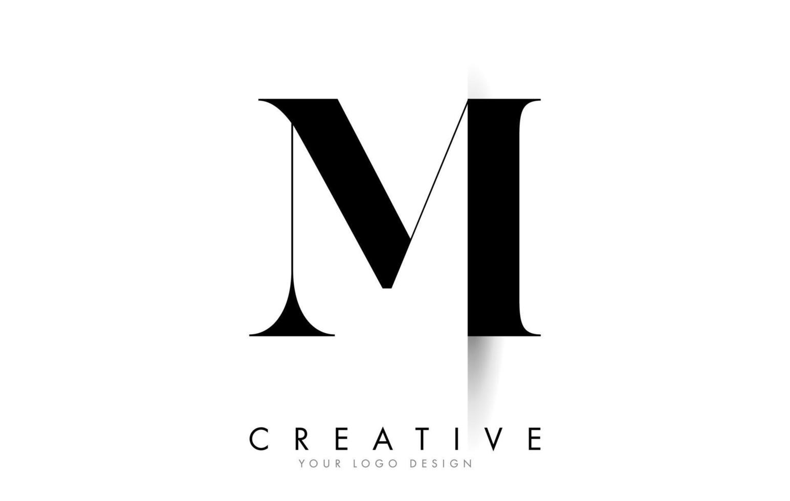 mi mi letter-logo met creatief schaduwontwerp. vector