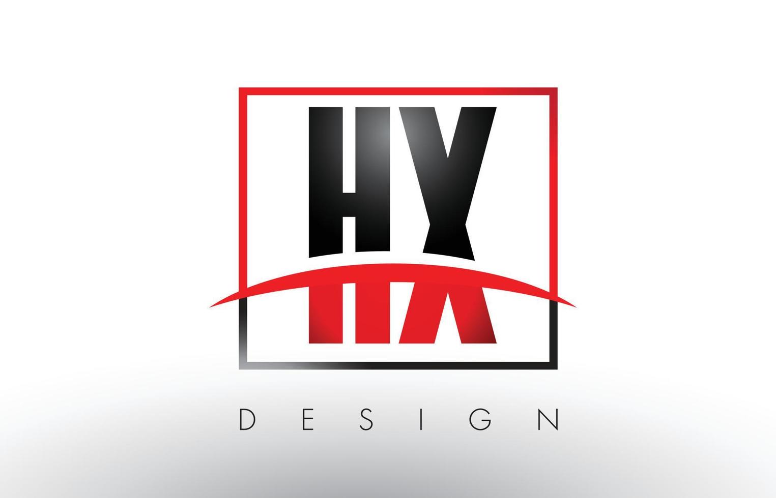 hx hx-logo letters met rode en zwarte kleuren en swoosh. vector