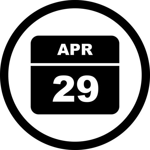 29 april Datum op een eendaagse kalender vector