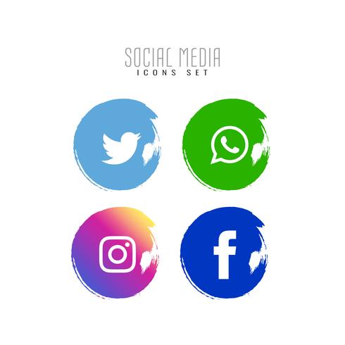 Moderne sociale media pictogrammen instellen vector