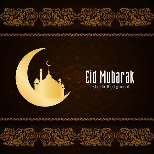 Abstract Eid Mubarak godsdienstig ontwerp als achtergrond vector