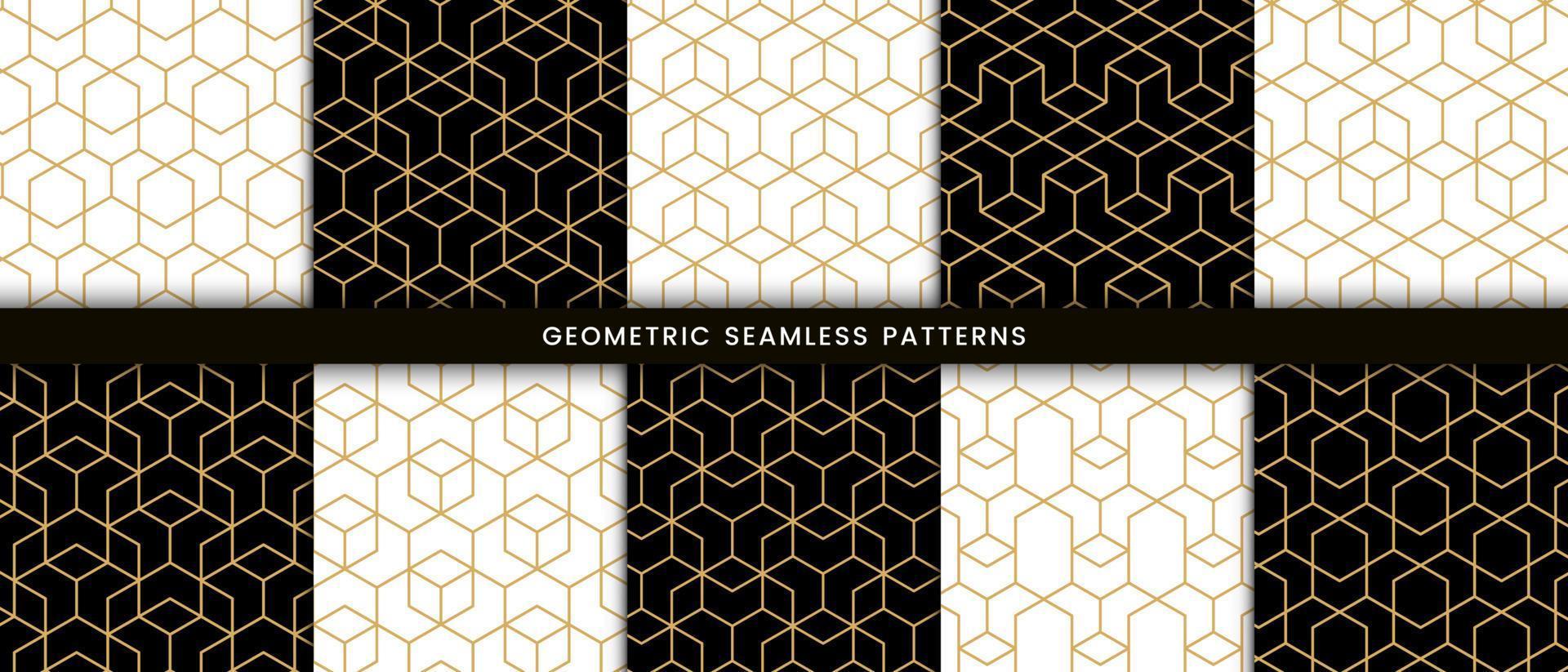 collectiepatroon met gouden lijnen veelhoekige vorm vector